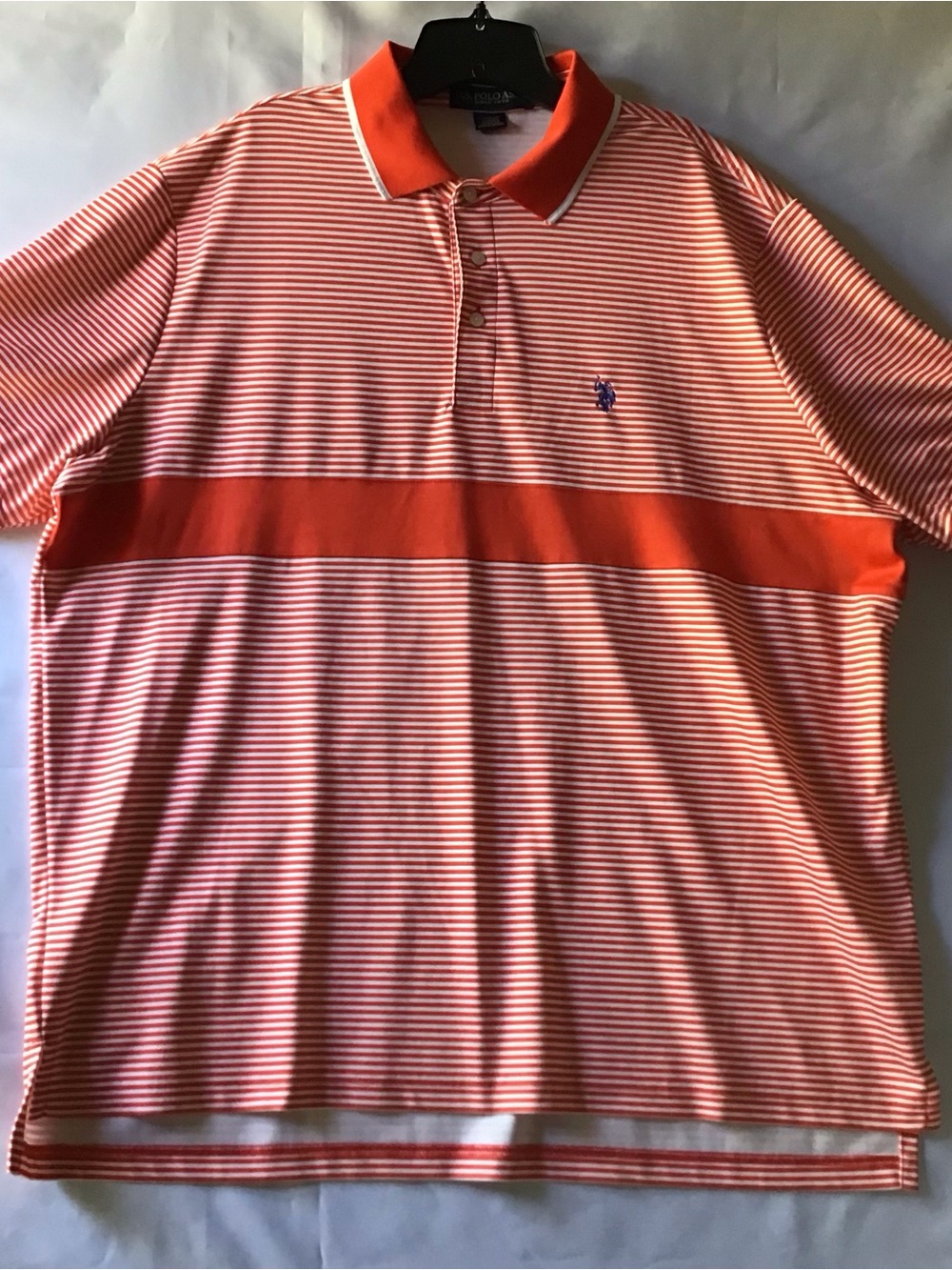 242 U.S. Polo Assn. Red and White Striped Polo Shirt